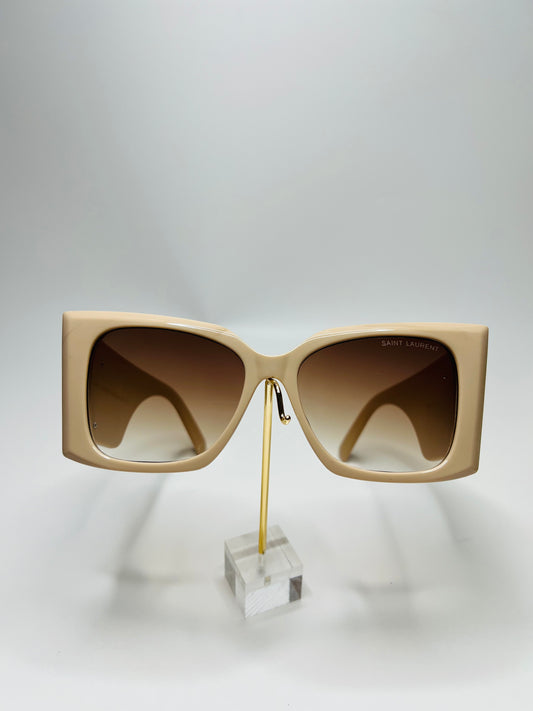 Thick Square Cat Eye Nude Sunglasses