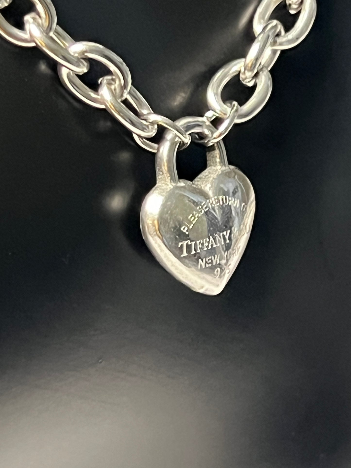 Silver Necklace and BraceSet with Heart Pendant