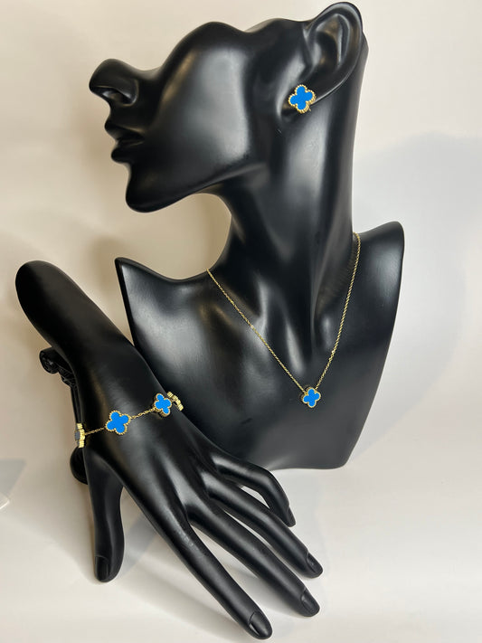 Van Cleef Gold and Blue 3 Pieces Sets