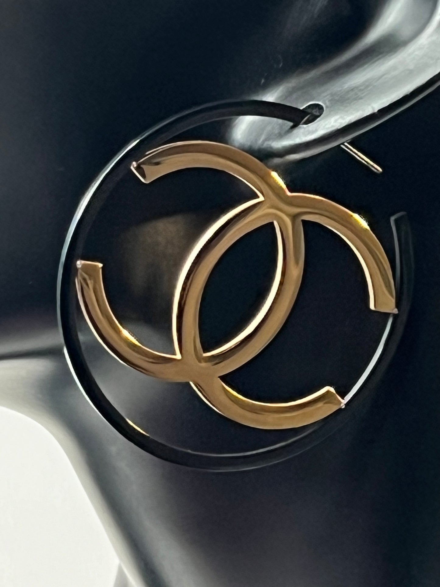 Black and Rose Gold Hoop Earrings