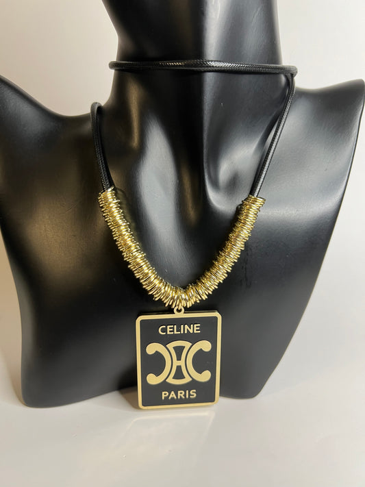 Black and Gold Long Necklace