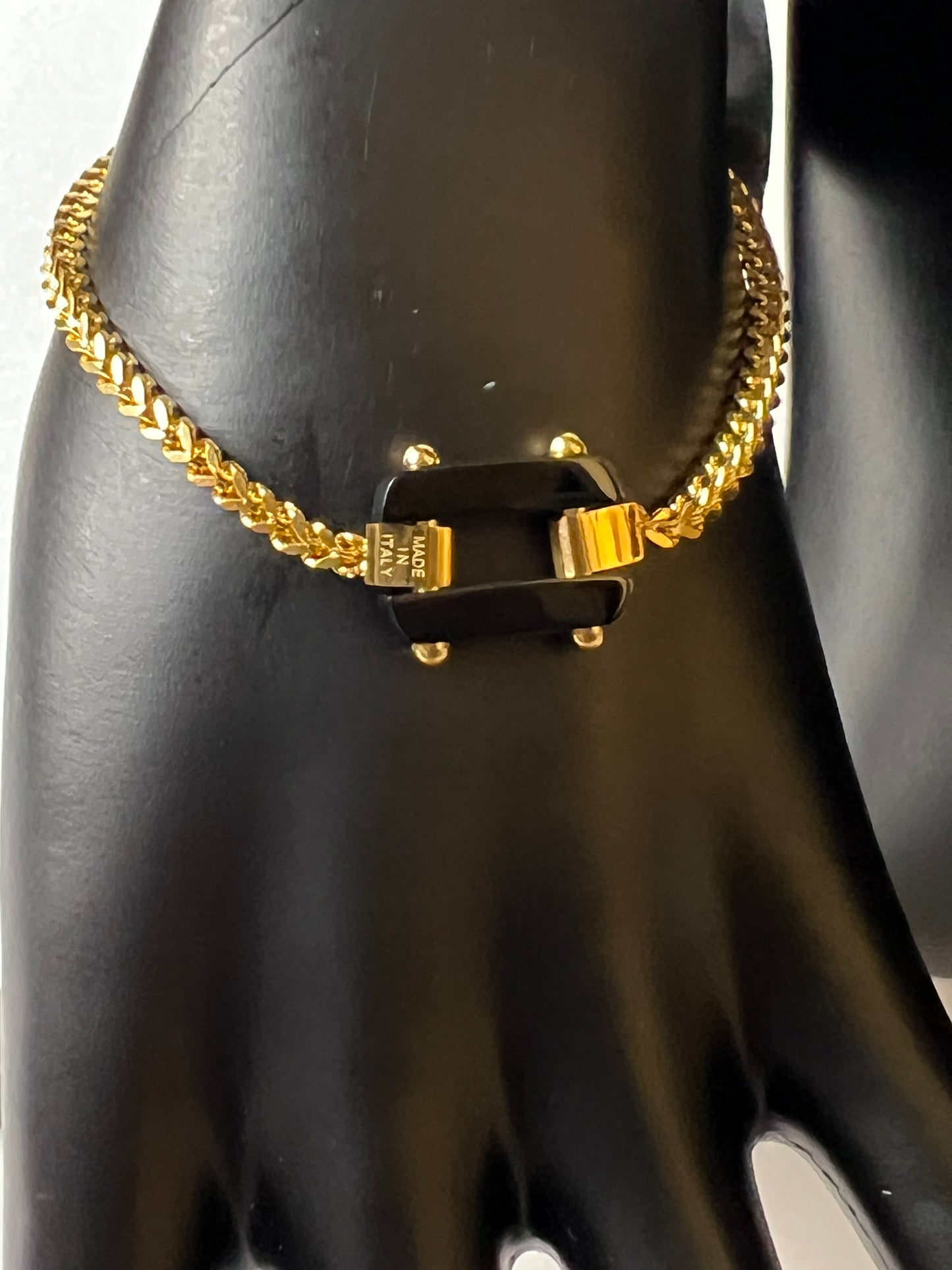 Gold and Black Necklace and Bracelet Set