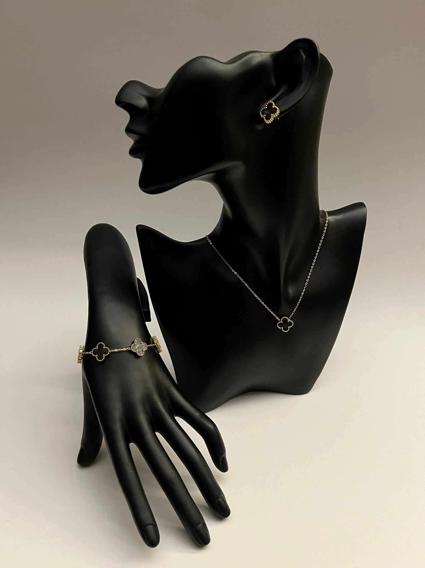 Van Cleef Gold and Marble Black 3 Pieces Set