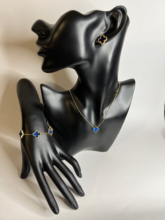 Van Cleef Gold and Navy Blue 3 Pieces Set